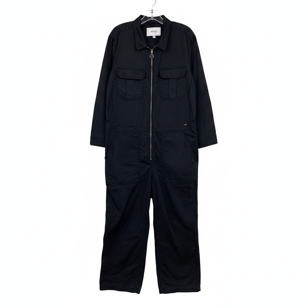 Pistola Black Zip-Up Coverall Jumpsuit | Women’s M Cotton Spandex